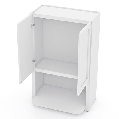 White Shaker Wall Microwave Cabinets - 42H - 2 Doors / 1 Shelf WMC2742