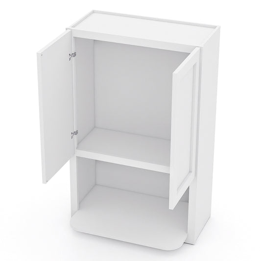 White Shaker Wall Microwave Cabinets - 42H - 2 Doors / 1 Shelf WMC2742