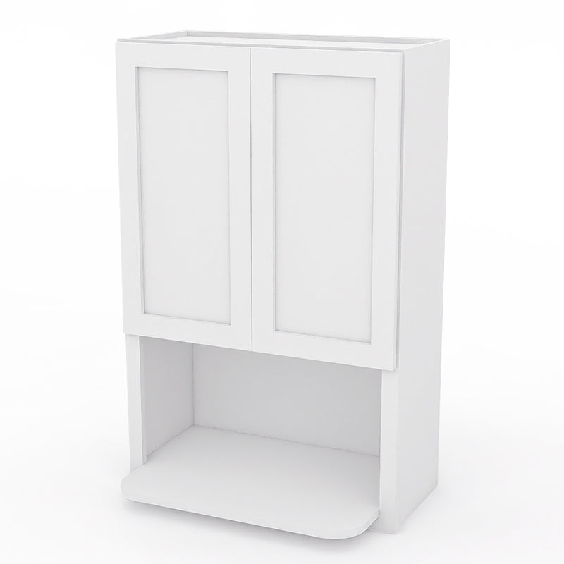 White Shaker Wall Microwave Cabinets - 42H - 2 Doors / 1 Shelf WMC2742