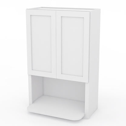 White Shaker Wall Microwave Cabinets - 42H - 2 Doors / 1 Shelf WMC2742